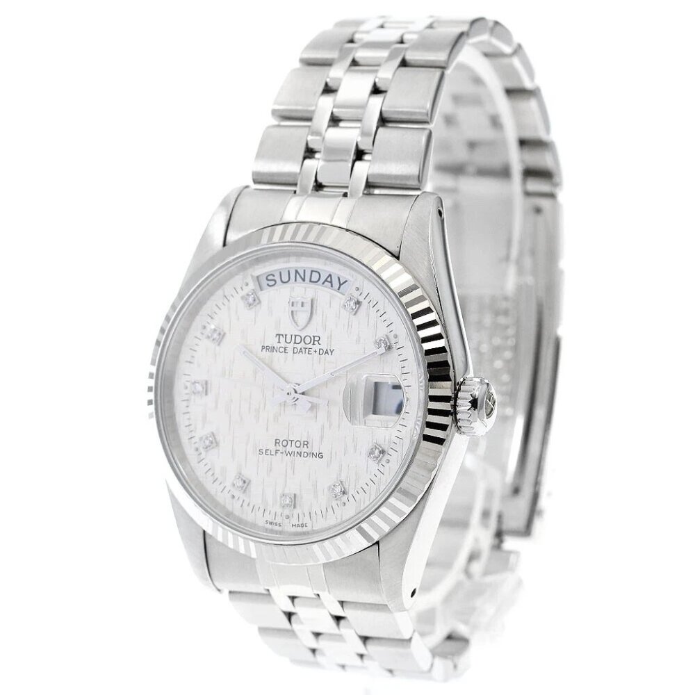 TUDOR Prince Date Day 76214 WG bezel 10P diamond Automatic Men's Watch_893679